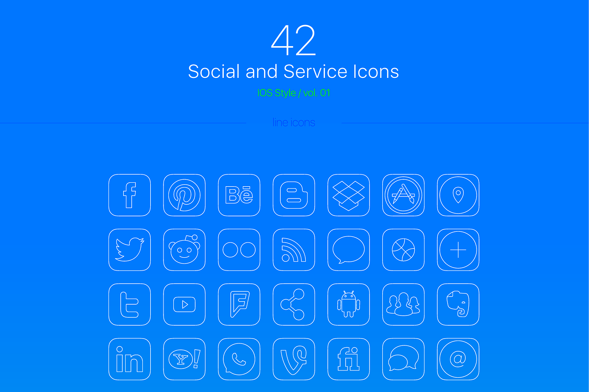 THIN Line/Fill Social Media Icons in Graphics - product preview 8