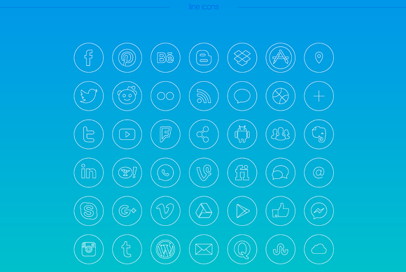 THIN Line/Fill Social Media Icons in Graphics - product preview 1