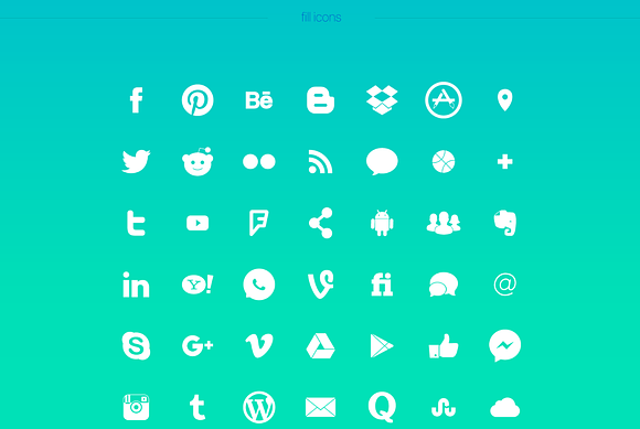 THIN Line/Fill Social Media Icons in Graphics - product preview 2