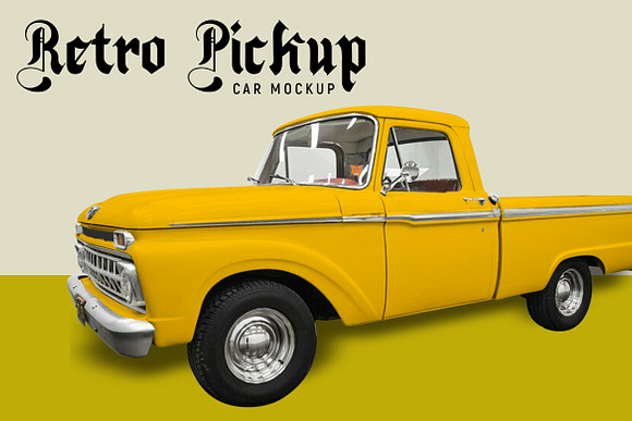 Retro Pickup Mockup in Branding Mockups - product preview 3