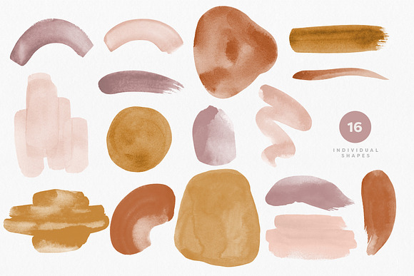 Watercolor Abstract Shapes in Textures - product preview 1