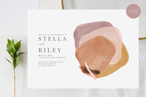 Watercolor Abstract Shapes in Textures - product preview 3