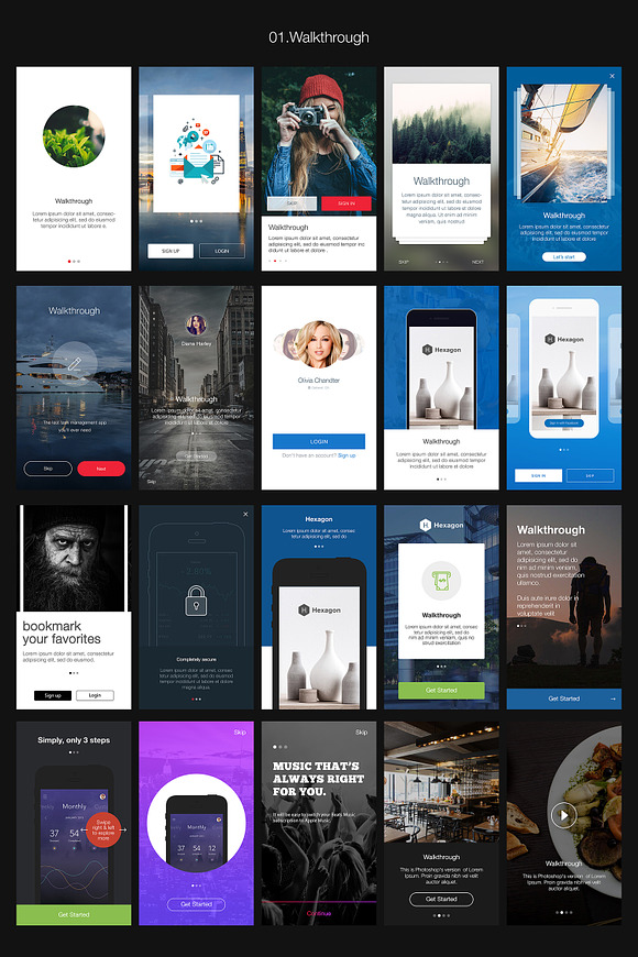 Hexagon Mobile UI Kit in UI Kits and Libraries - product preview 1