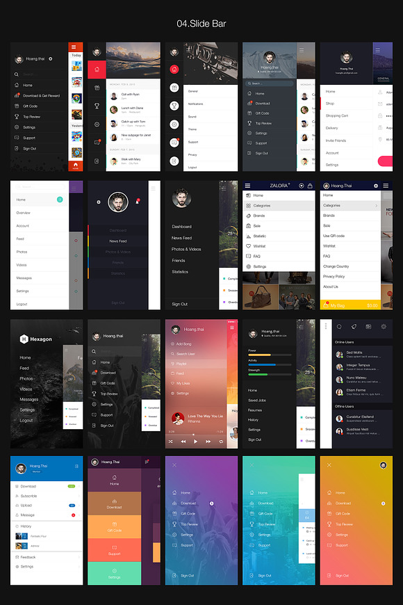 Hexagon Mobile UI Kit in UI Kits and Libraries - product preview 4