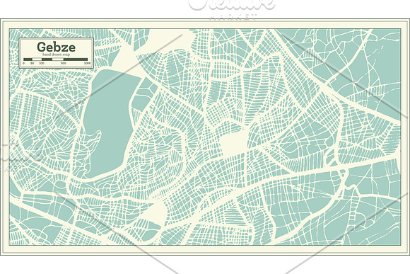 Gebze Turkey City Map in Retro Style in Illustrations - product preview 1