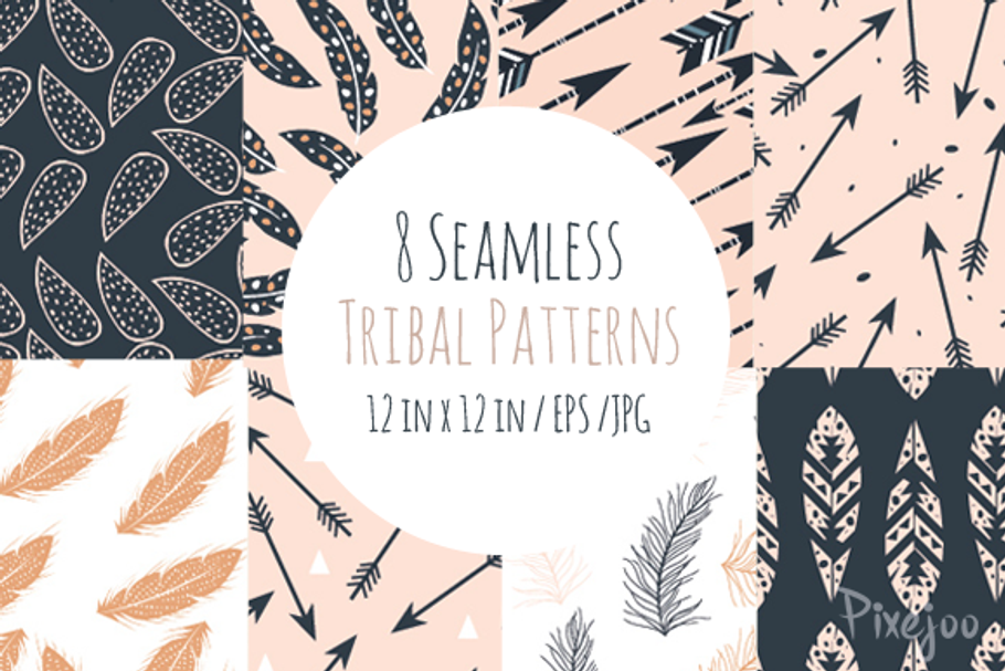 8 Seamless Tribal Patterns in Patterns - product preview 8