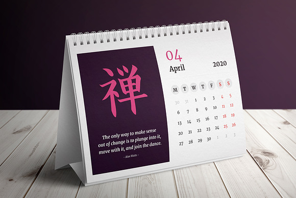 Book Lover's Desk Calendar 2020 in Templates - product preview 4