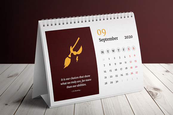 Book Lover's Desk Calendar 2020 in Templates - product preview 9