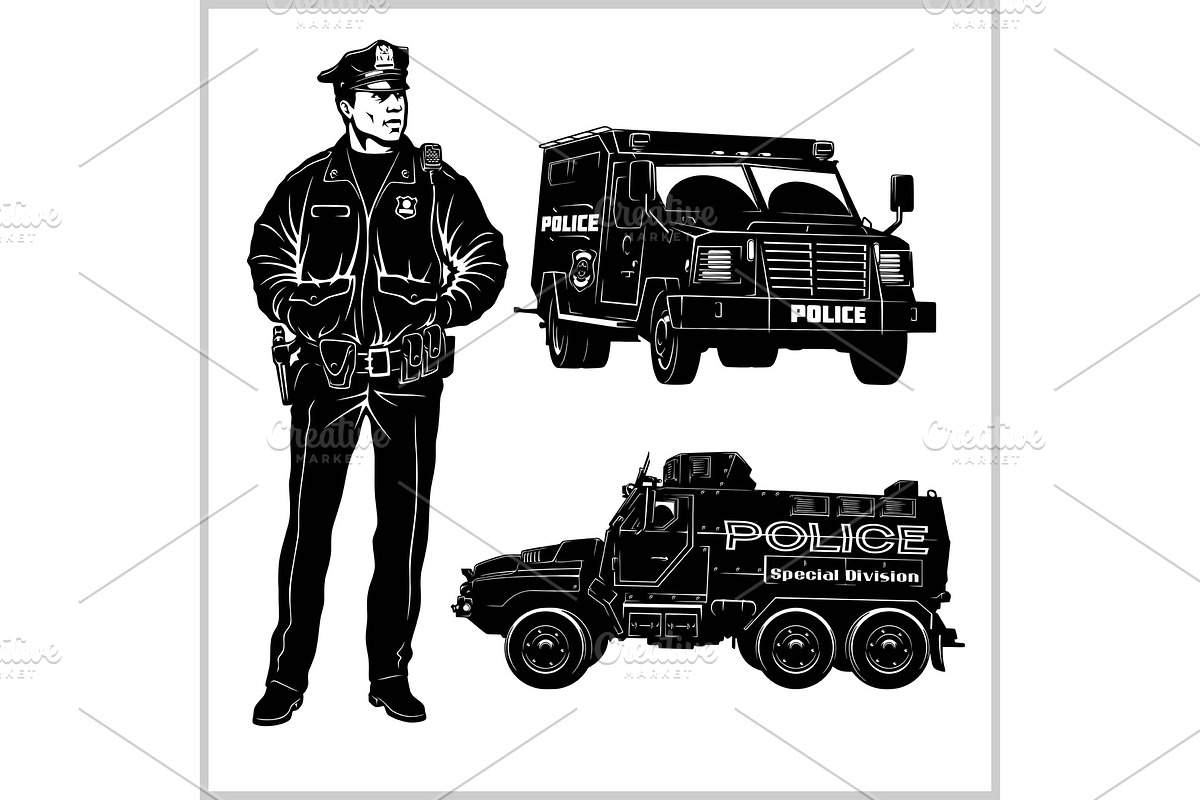 Special Police Cars and Police man - in Illustrations - product preview 8