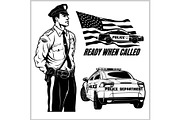 Police Vector set - Police Car and