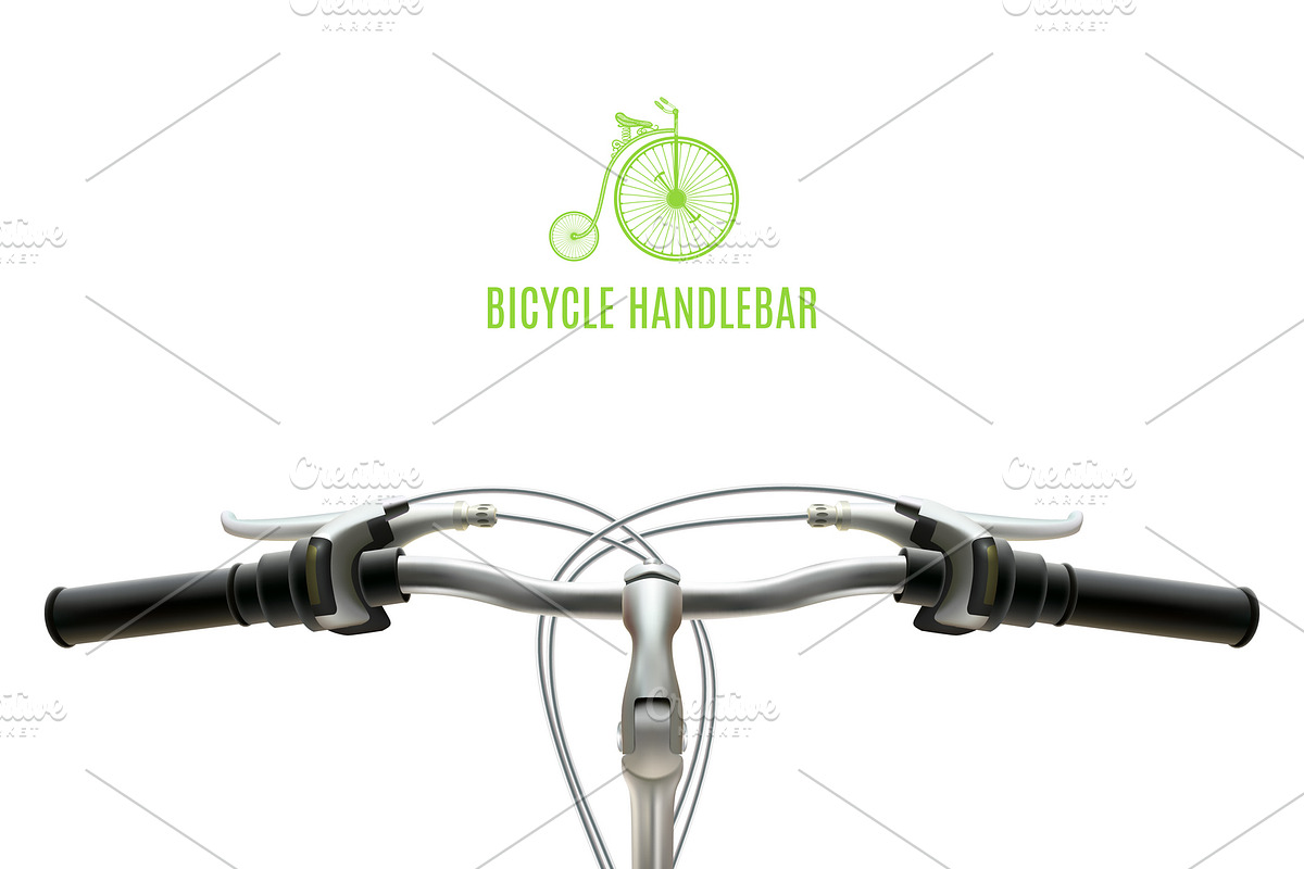Realistic bicycle handlebar in Illustrations - product preview 8