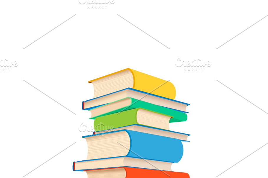 Heap of different colorful textbooks in Objects - product preview 8