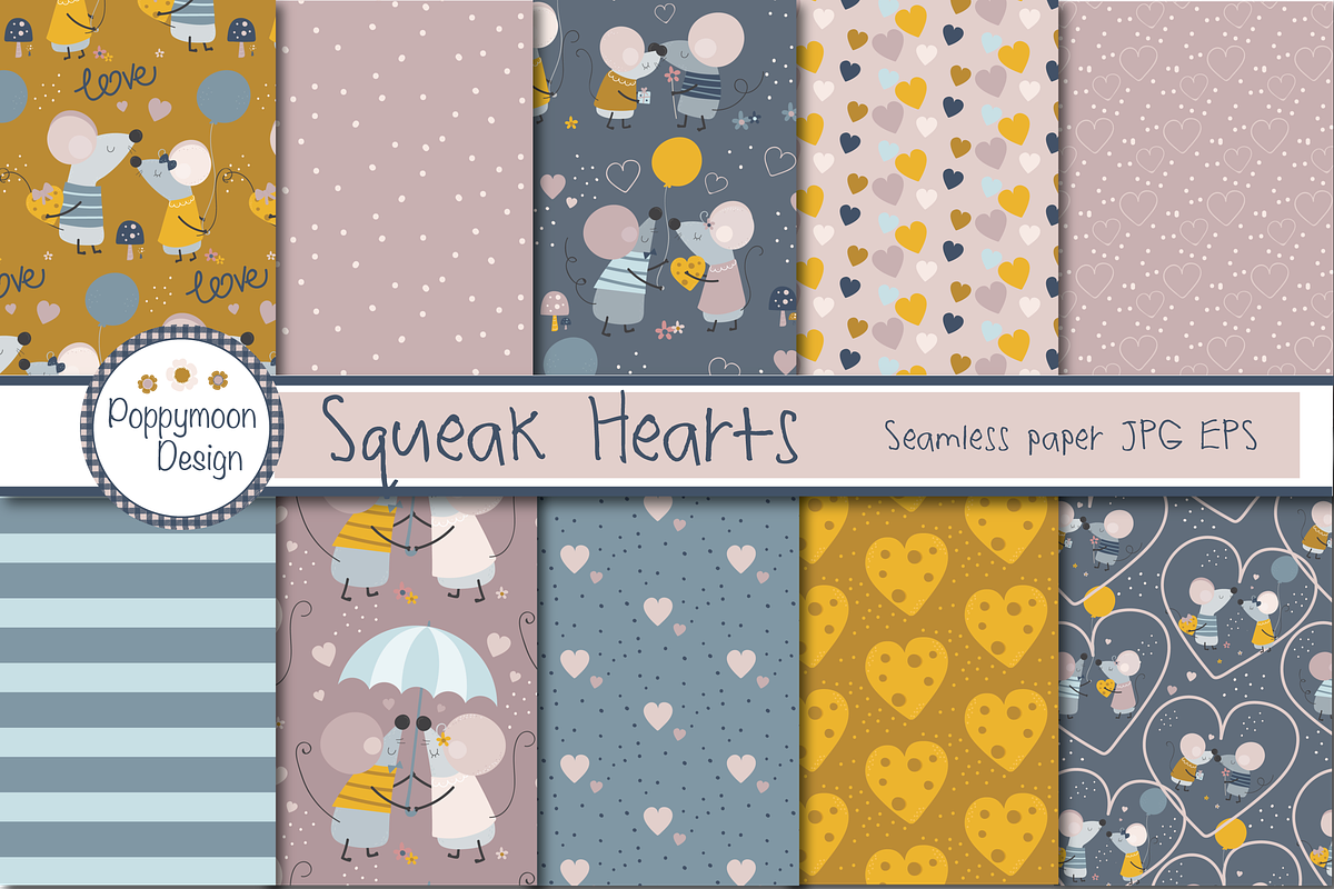Squeak Hearts paper in Patterns - product preview 8