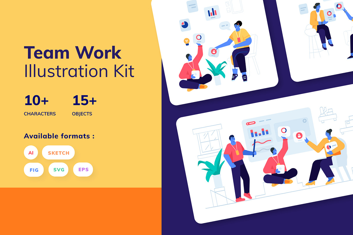 Teamwork illustration kit in Illustrations - product preview 8