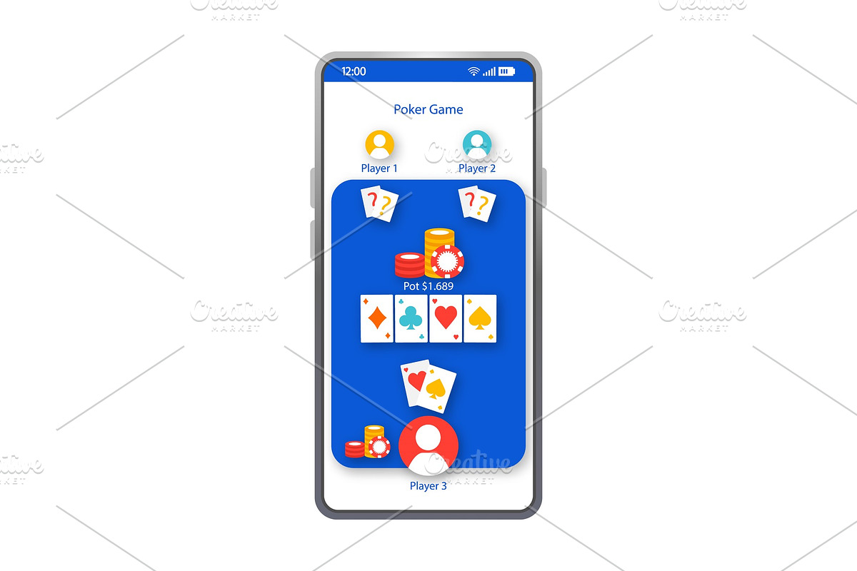 Poker game app smartphone interface in Mobile & Web Mockups - product preview 8