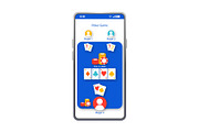 Poker game app smartphone interface