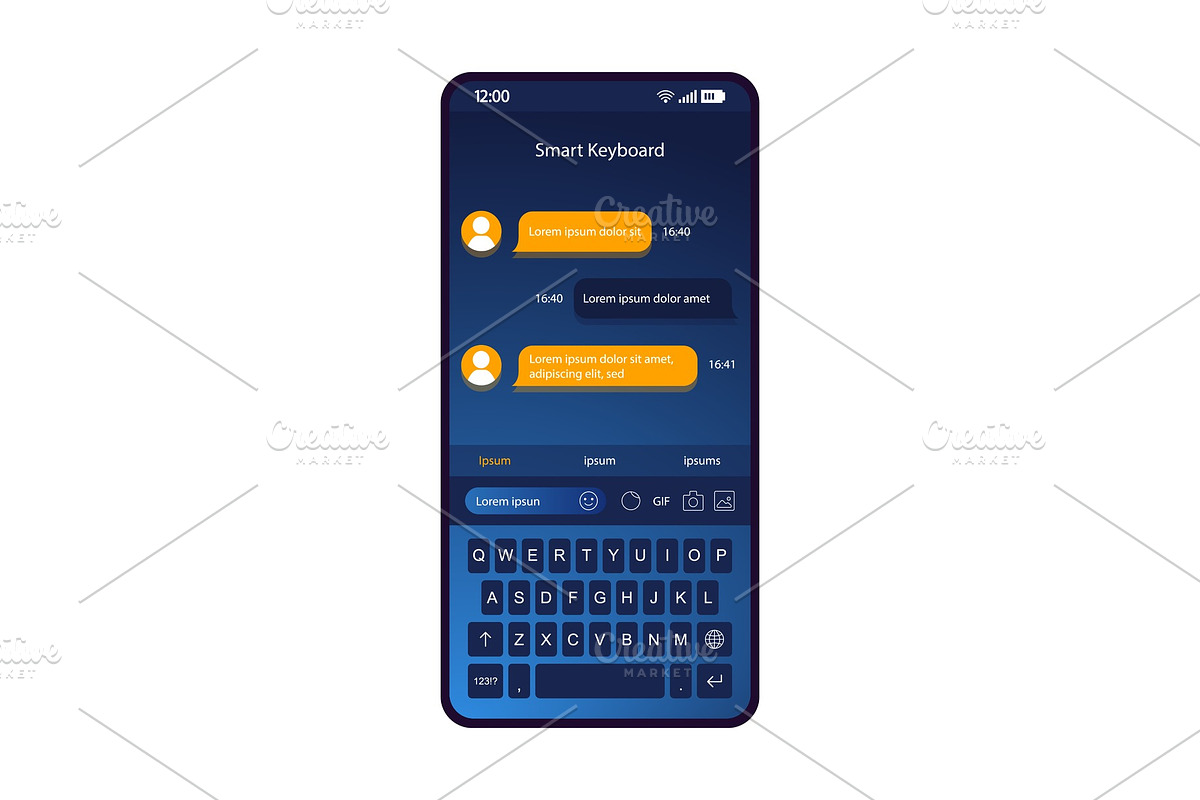 Smart keyboard smartphone interface in Mobile & Web Mockups - product preview 8