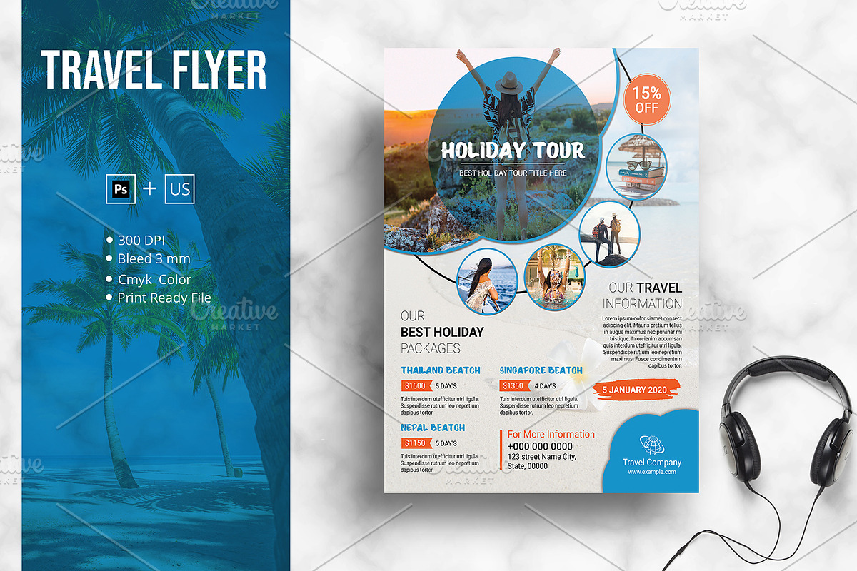 Travel Agency Flyer V1136 in Flyer Templates - product preview 8