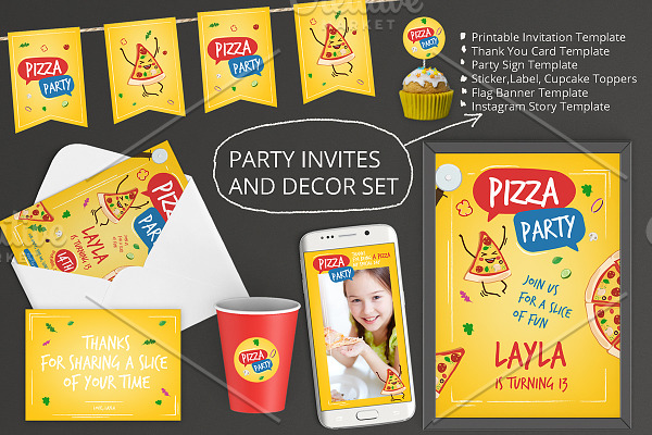 Party Invites and Decor Set Template
