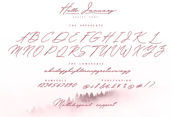 Hello January cursive font Cyrillic in Script Fonts - product preview 14