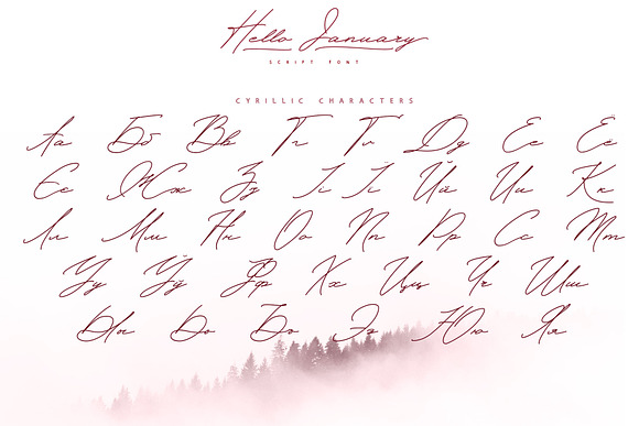 Hello January cursive font Cyrillic in Script Fonts - product preview 15