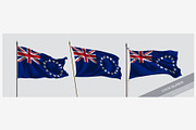 Cook islands waving flags vector