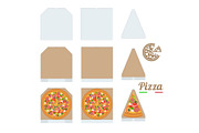 Pizza Box cardboard box Mockup Slice