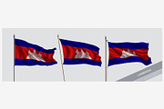Cambodia waving flags vector
