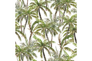 Seamless Pattern With Palm Trees