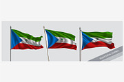 Equatorial Guinea waving flags vecto