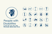 20 people with disabilities icons