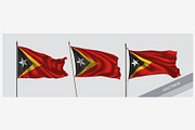 East Timor waving flags vector