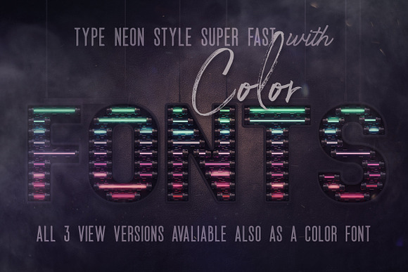 Colorful Neon 3D Lettering in Graphics - product preview 4