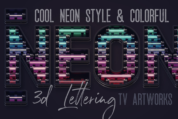 Colorful Neon 3D Lettering in Graphics - product preview 5