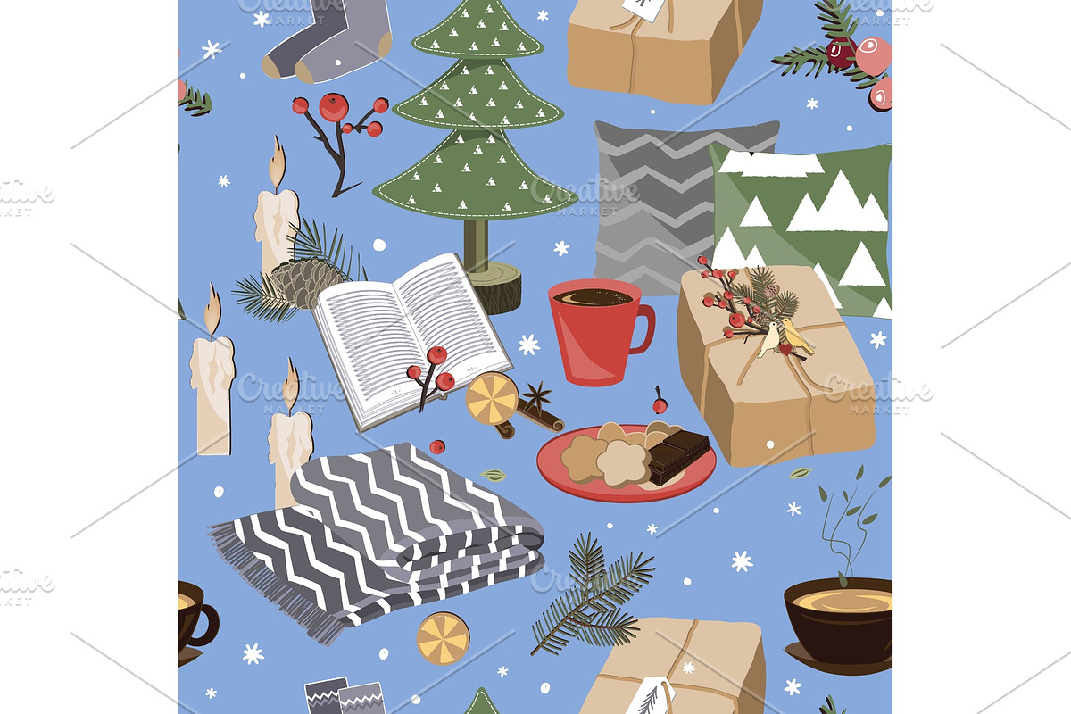 Cosy Christmas seamless pattern in Objects - product preview 8