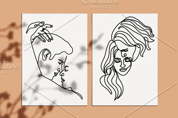 Line Art vector face & Minimalism in Illustrations - product preview 1