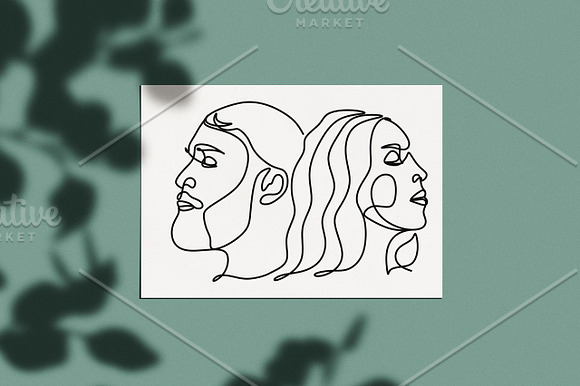 Line Art vector face & Minimalism in Illustrations - product preview 2