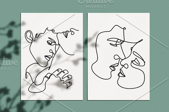 Line Art vector face & Minimalism in Illustrations - product preview 4