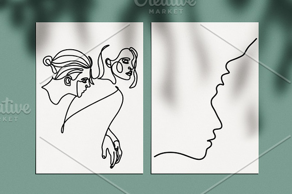 Line Art vector face & Minimalism in Illustrations - product preview 15