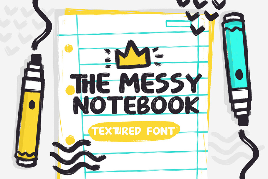 Messy Notebook - Textured Font in Display Fonts - product preview 8