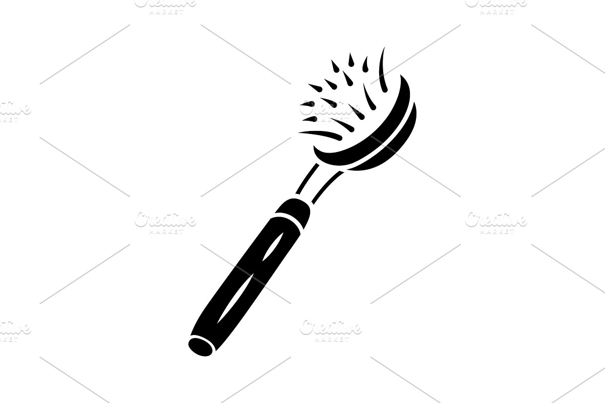 Natural dish brush glyph icon in Icons - product preview 8
