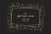 5x7 Gold Confetti Frame Overlays
