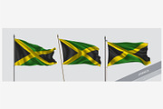 Set of Jamaica waving flags vector