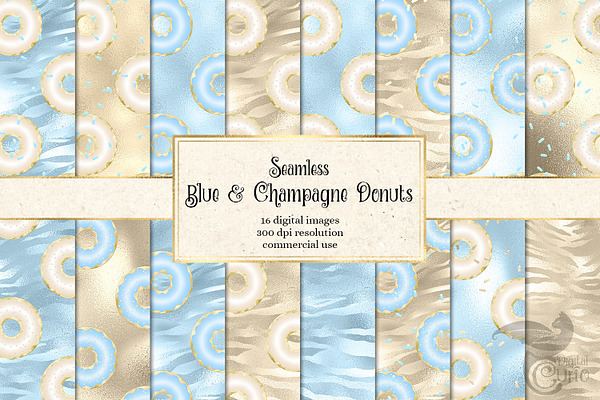 Blue & Champagne Donut Backgrounds