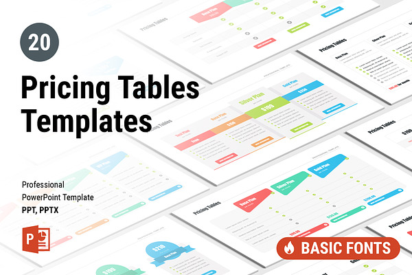 20 Pricing Tables PowerPoint