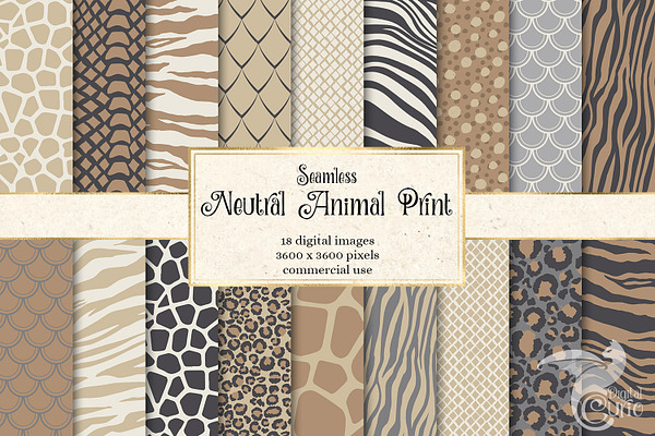 Neutral Animal Print Digital Paper