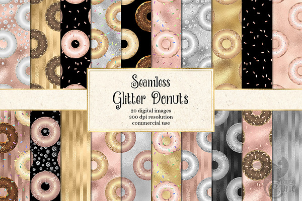 Glitter Donut Digital Paper
