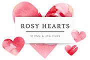 Rosy Hearts Clip Art