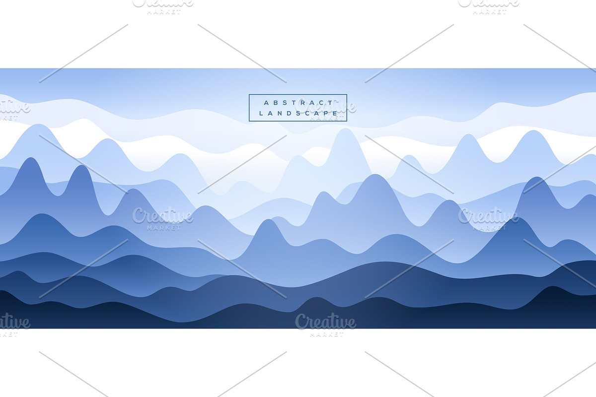 Abstract blue mountains in Illustrations - product preview 8
