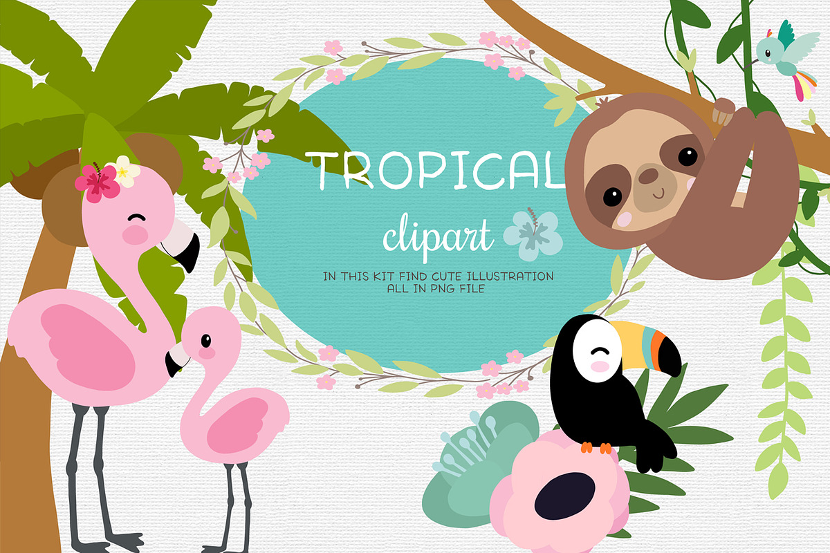 Tropical clipart in Illustrations - product preview 8